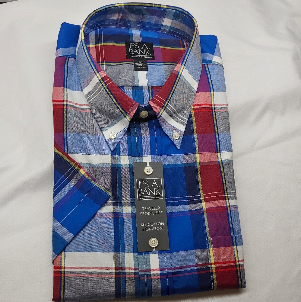 NWT JOS A. BANK Travelers Sportshirt Short Sleeve